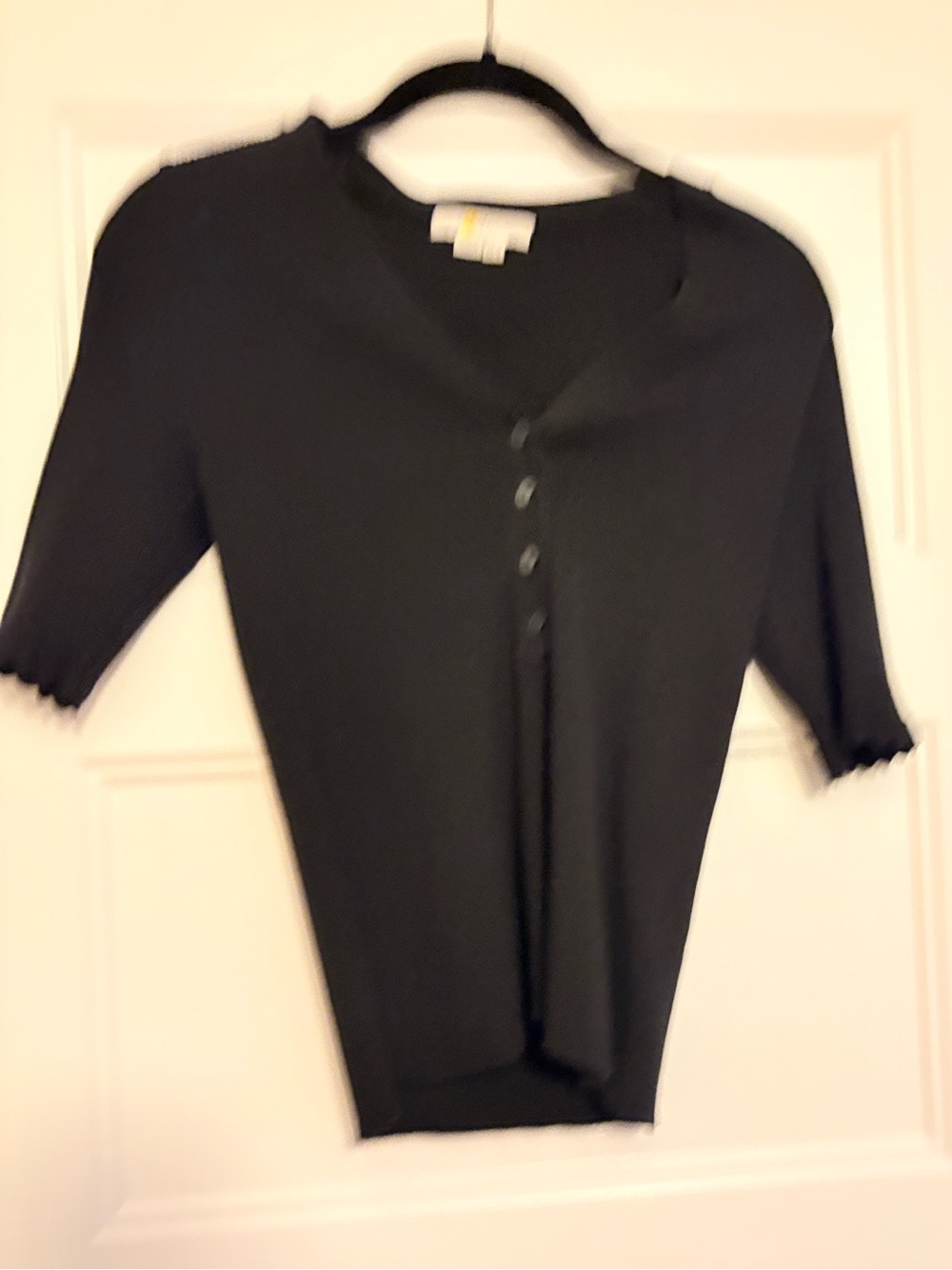 Boden Henley sweater top, black, size 8